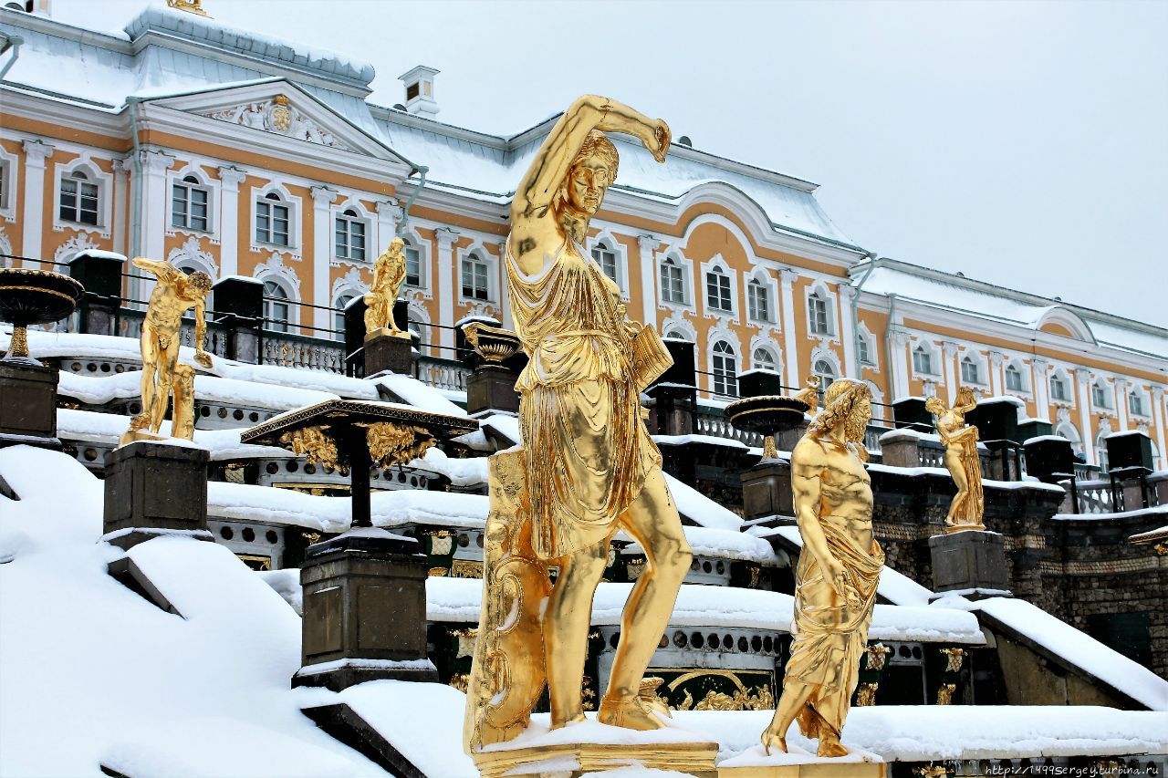 парк в петергофе зимой