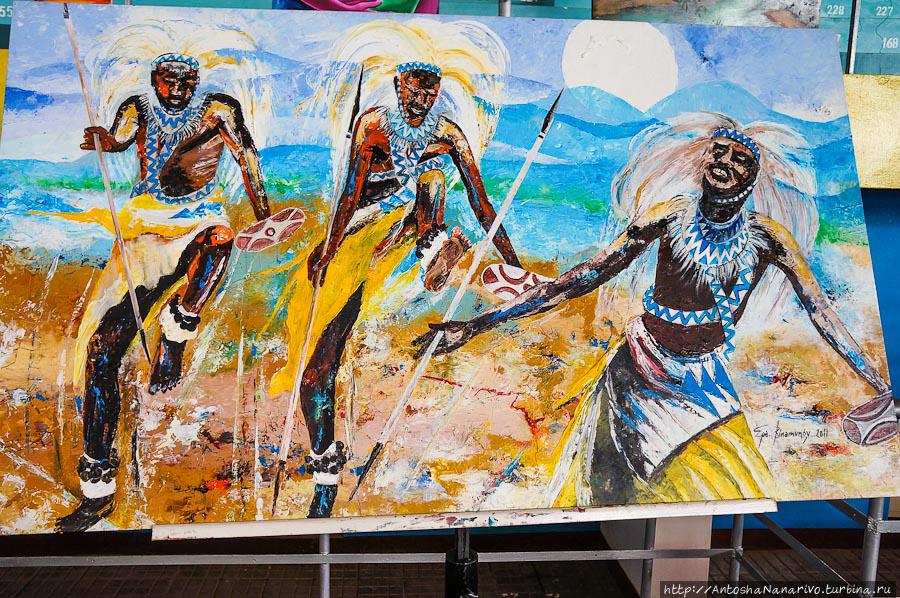 Картина с танцорами. Кигали, Руанда
