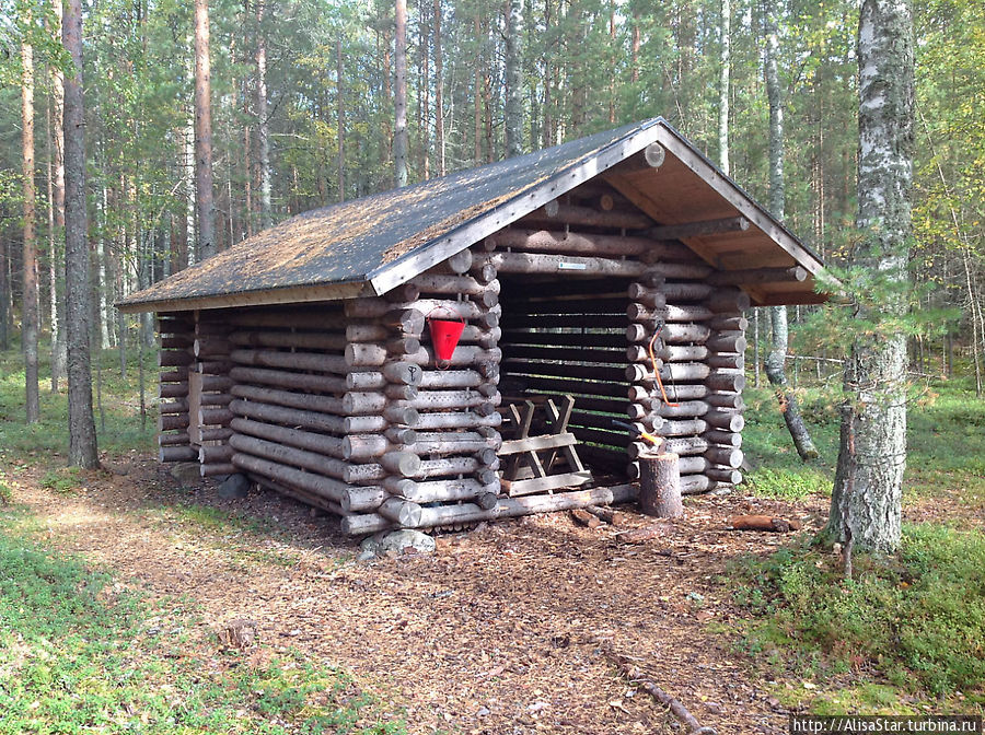 На острове: сарайчик с припасенными дровами Пункахарью, Финляндия