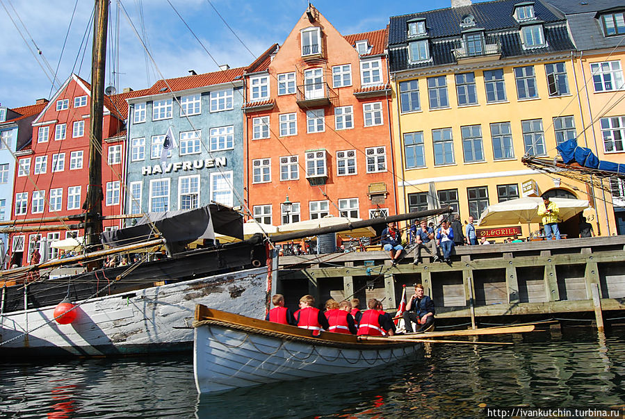 Копенгаген, виды с лодки Копенгаген, Дания