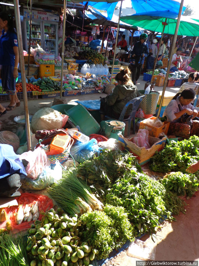 Посещение рынка в Салаване Салаван, Лаос