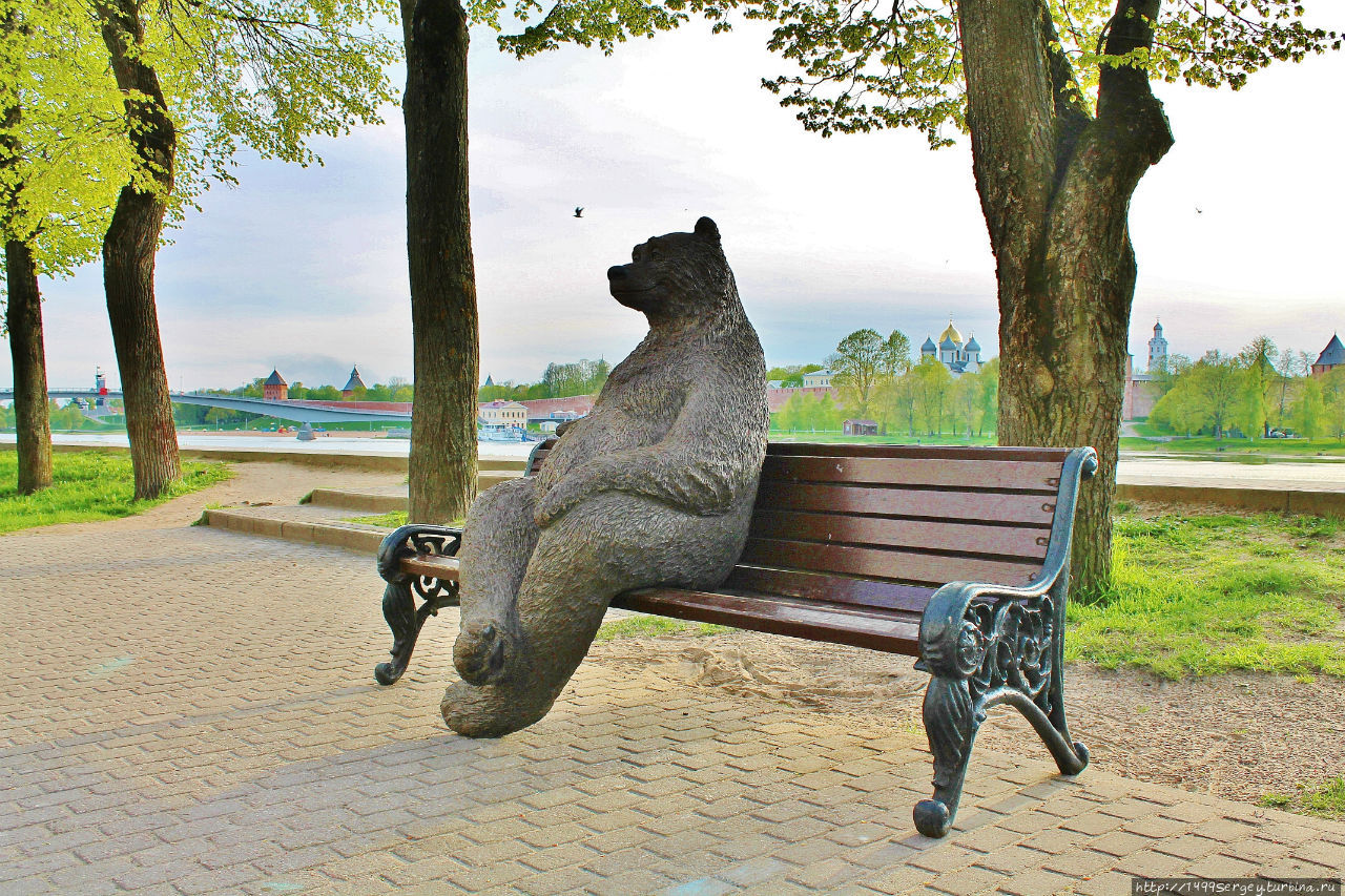 Памятник медведь Великий Новгород