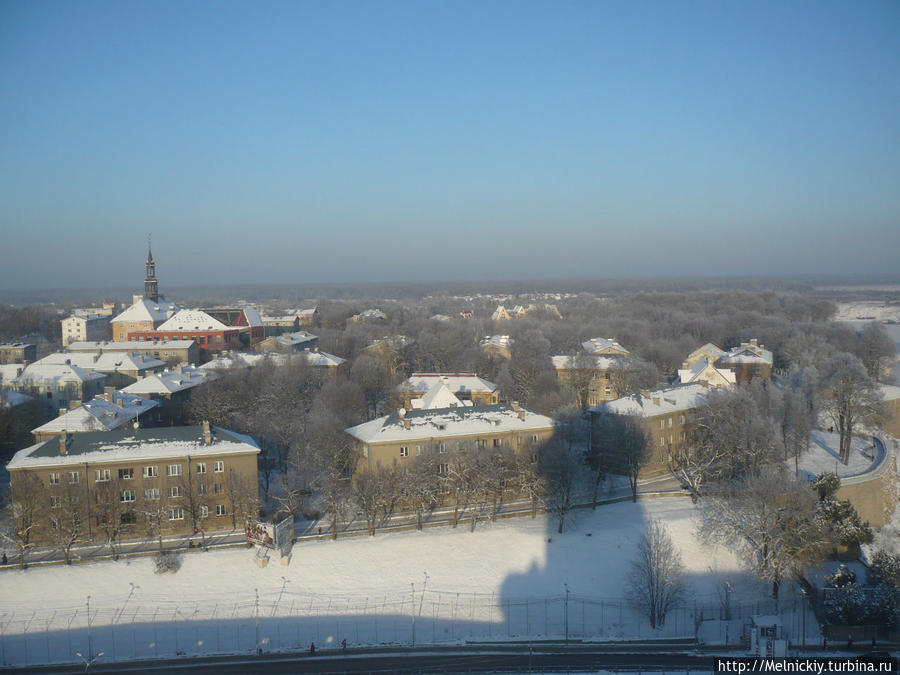 Вид на Нарву и Ивангород с башни Длинный Германн