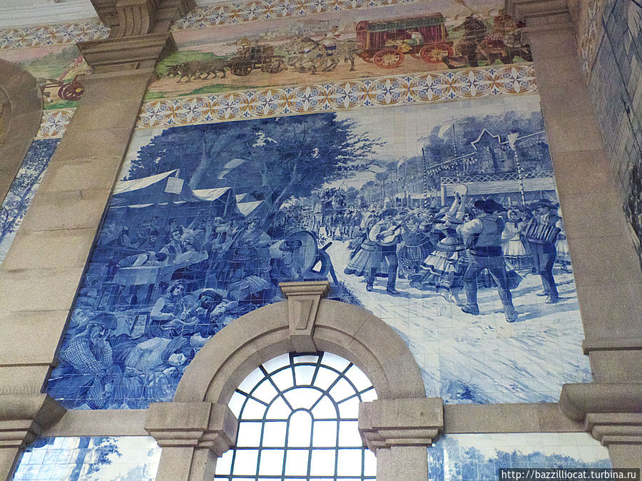 Вокзал Сау-Бенту.Оттенки синего Порту, Португалия