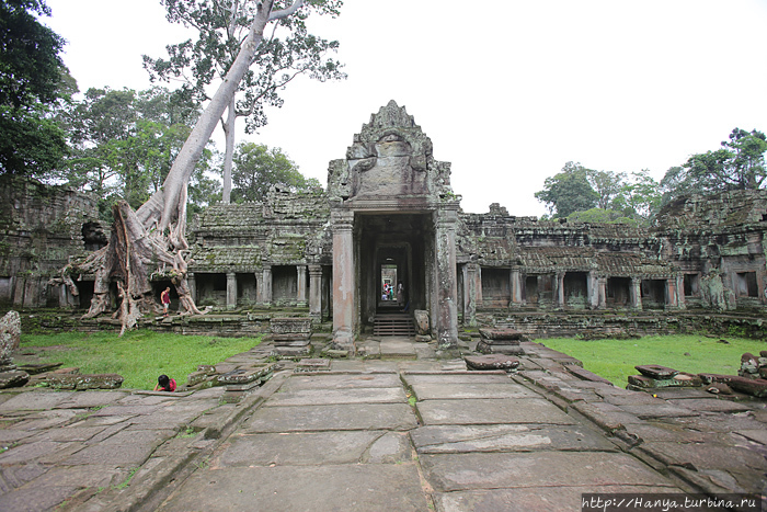 Восточные ворота-гопура в храмовый комплекс Пре-Кхан Ангкор (столица государства кхмеров), Камбоджа