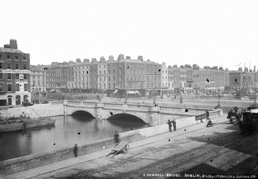 Мост О’Коннелла. Дублин. 1880 год. Ирландия
