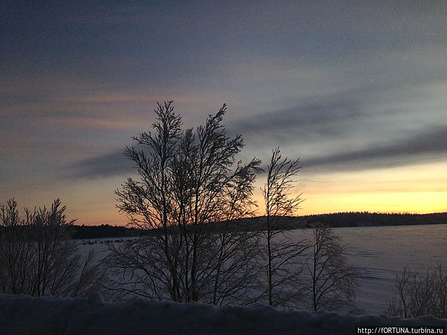 Рассвет в полярную ночь Мурманская область, Россия
