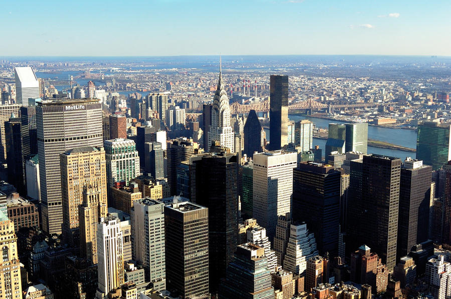 Вид на Манхэттен с Эмпайр Стейт Билдинг Нью-Йорк, CША