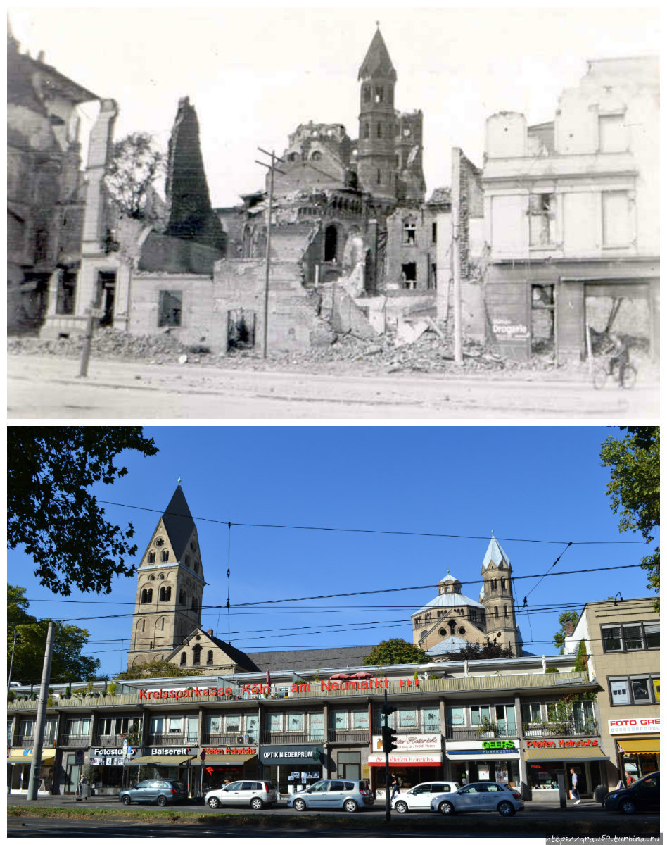 Кёльнский собор и бомбёжки Кёльна во Второй Мировой войне Кёльн, Германия