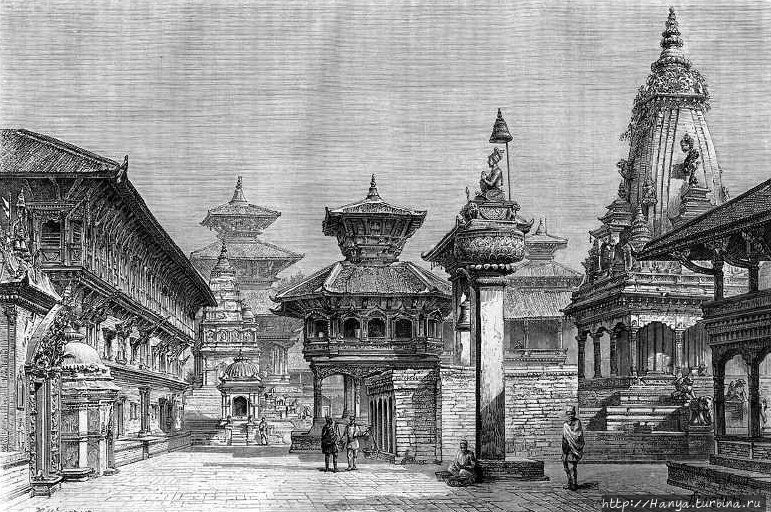 А вот так здесь выглядело в 1885 году. Из интернета Бхактапур, Непал