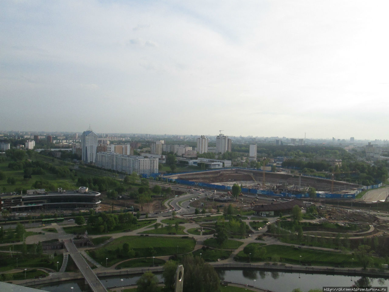 Панорама города со смотровой площадки Минск, Беларусь