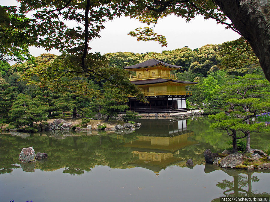 Кинкаку-дзи (Золотой павильон) в Киото и зеркальный водоем Киото, Япония