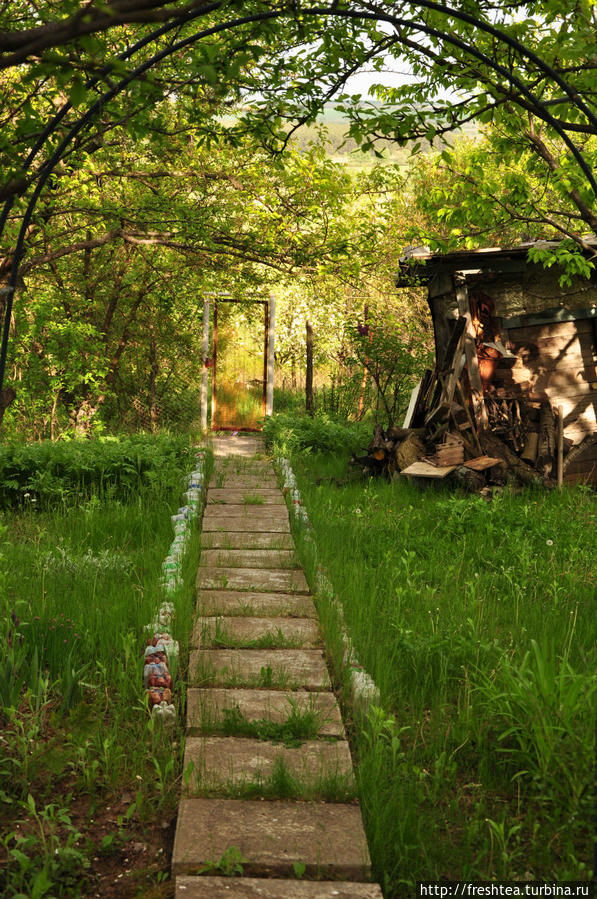 Тропинка в саду — коллективное творчество: декор из отходов Харьковская область, Украина