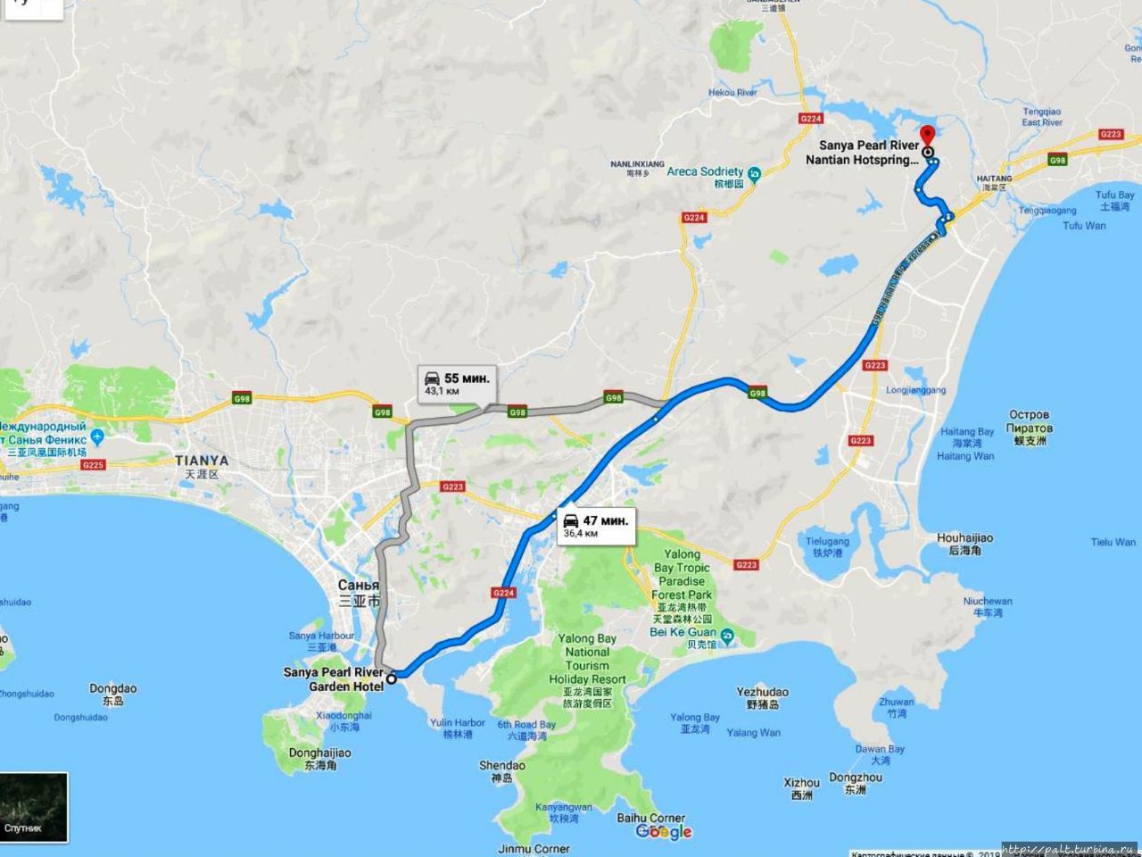 Маршрут от отеля 