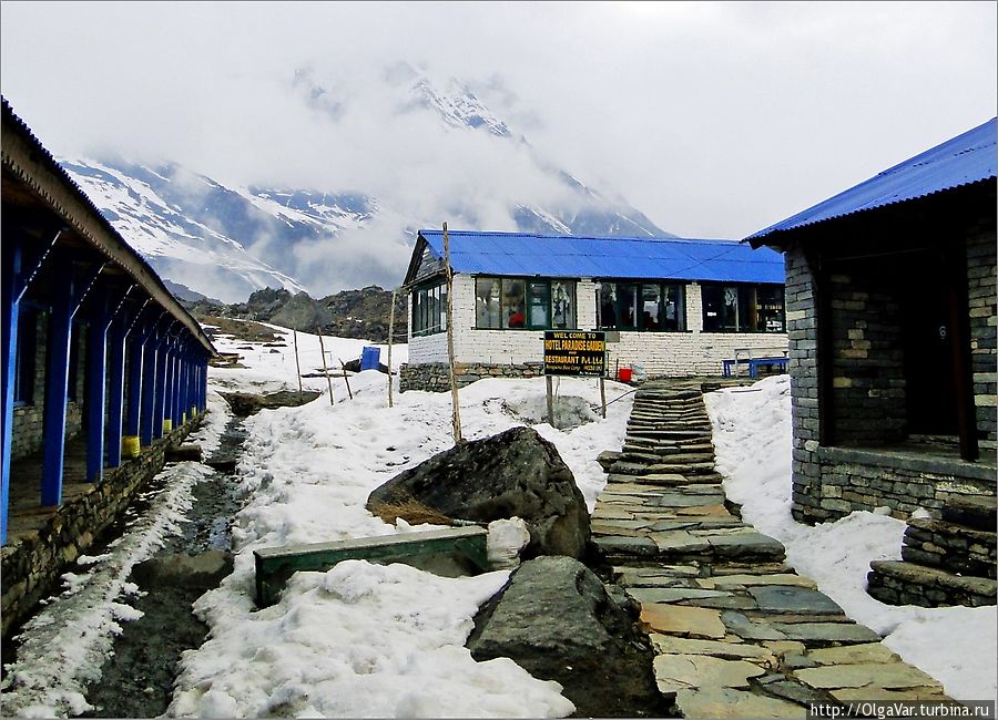 Вскоре снег прекратился, но стало заметно холодать Национальный парк Аннапурны, Непал