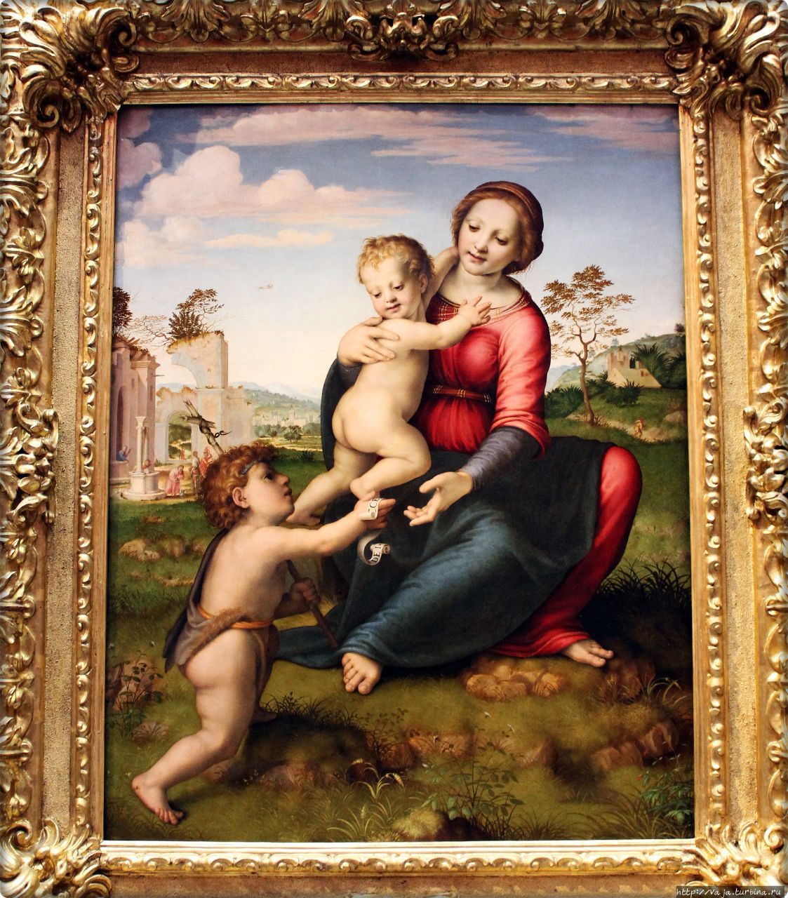 Мадонны Рафаэля. Маленький Иисус и Иоанн Креститель с мадонной Флоренция, Италия