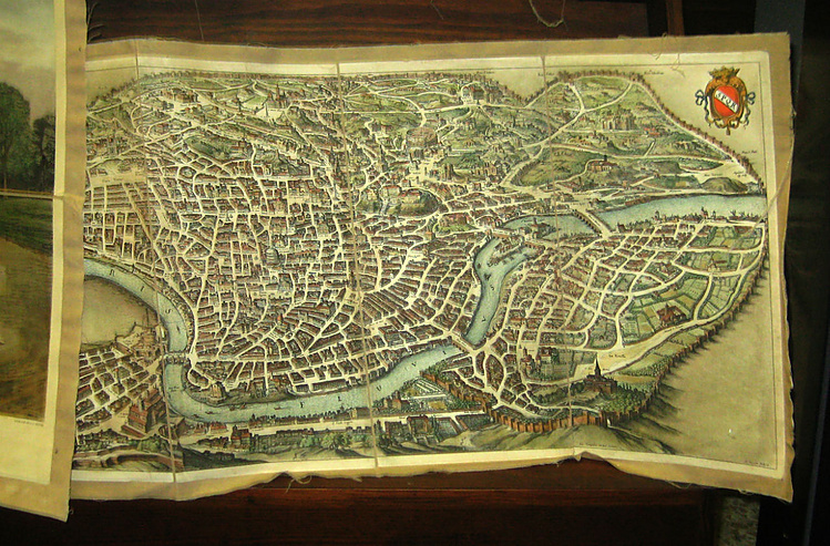 Старинная карта Рима в ви