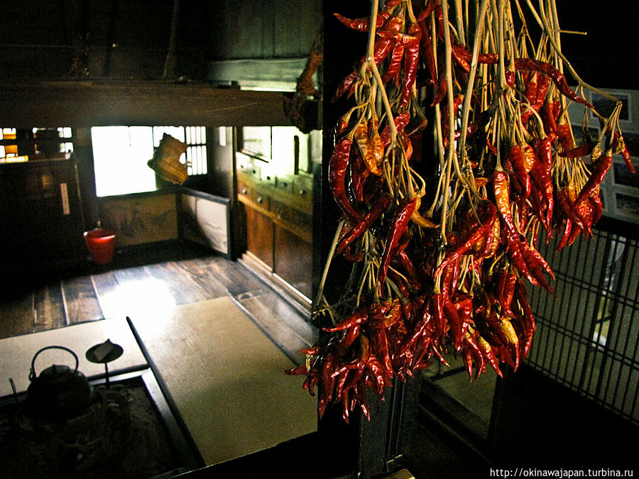 Внутри деревенского дома в Сиракава Префектура Гифу, Япония