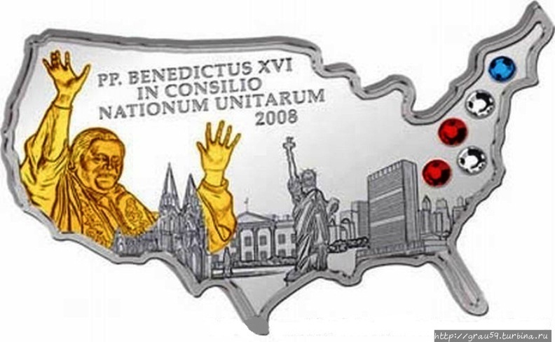 Монеты в виде очертаний стран и территорий-2.От США до Крыма Польша