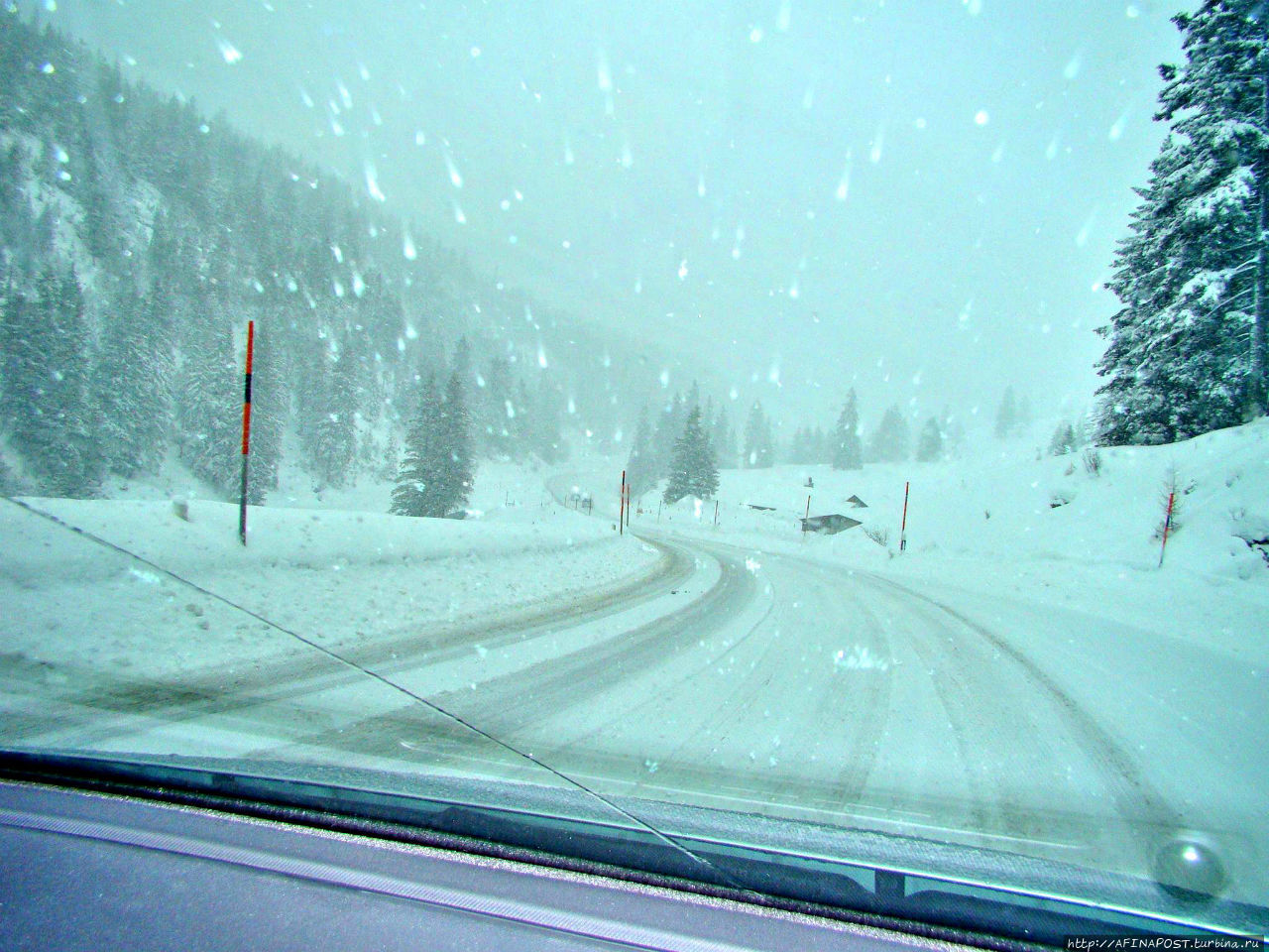 Снегопад в Вилларе Вилларc-сур-Оллон, Швейцария