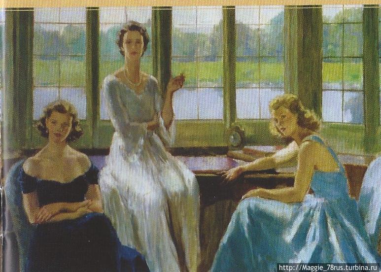 Портрет леди Бейли с дочерьми Сюзанной (слева) и Паулиной (справа) выполнен в 1948 году французским художником Этьеном Дрианом Лидс-Кастл, Великобритания