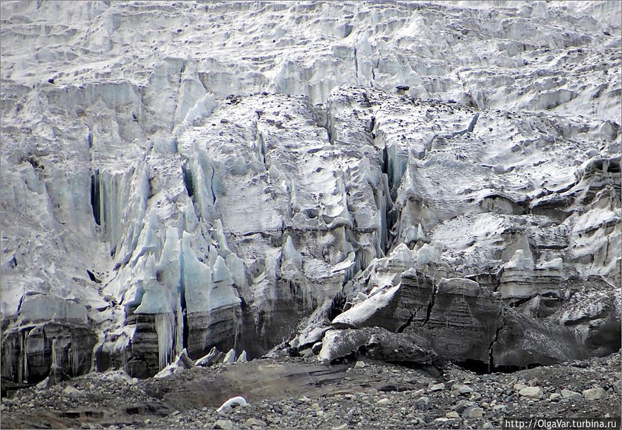 А при приближении понимаешь, как он грандиозен. Армада льда, светившегося изнутри сияющей синевой, наползала на морену, грозя продвинуться дальше. Значит, он живой!