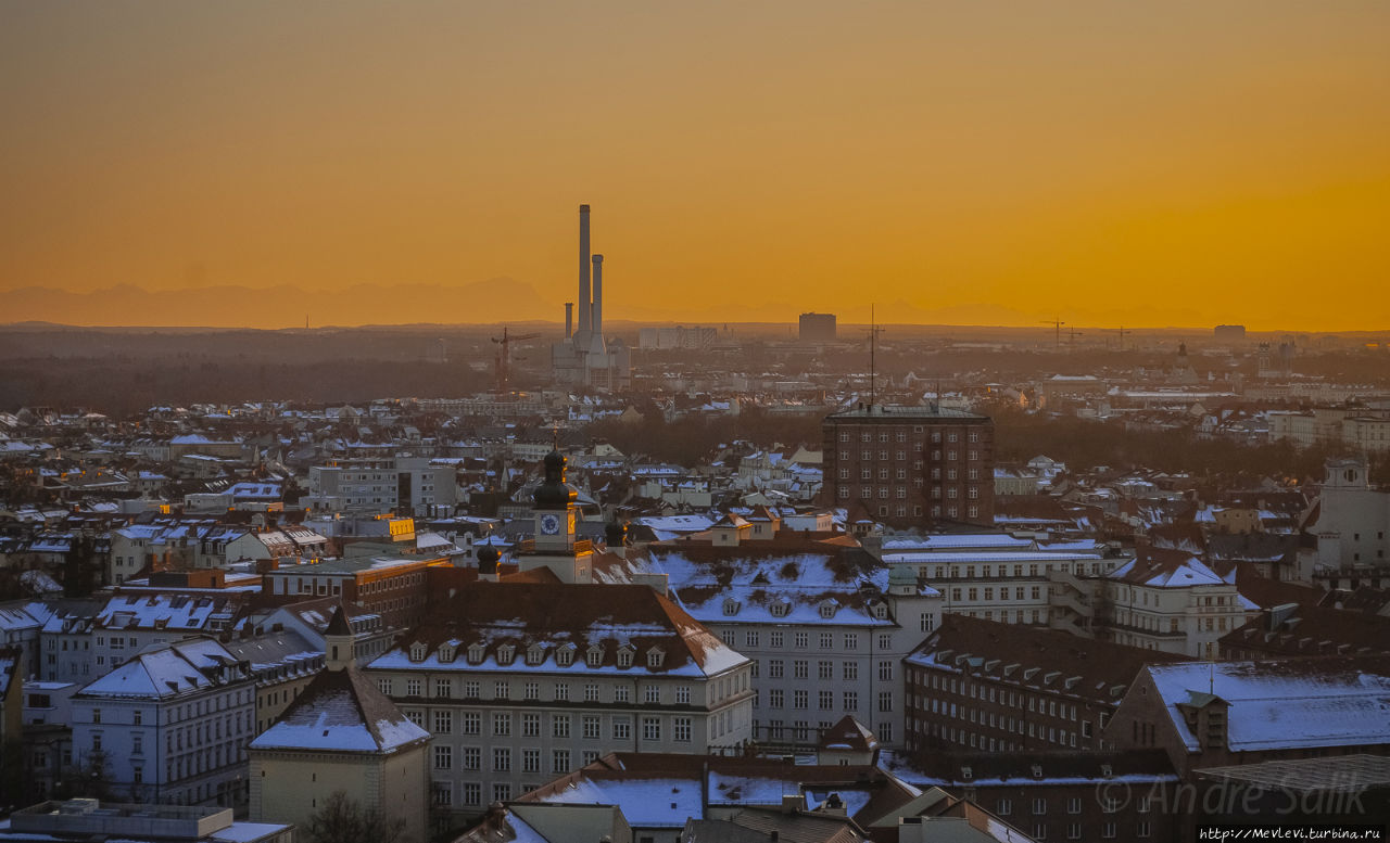 Закат над Мюнхеном Мюнхен, Германия