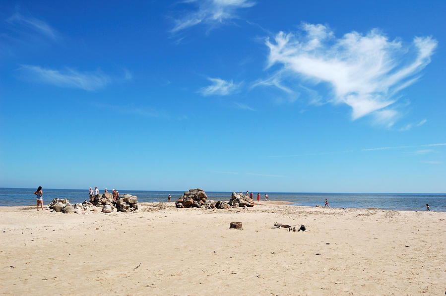 Здесь встречаются Балтийское море и Рижский залив Колка, Латвия
