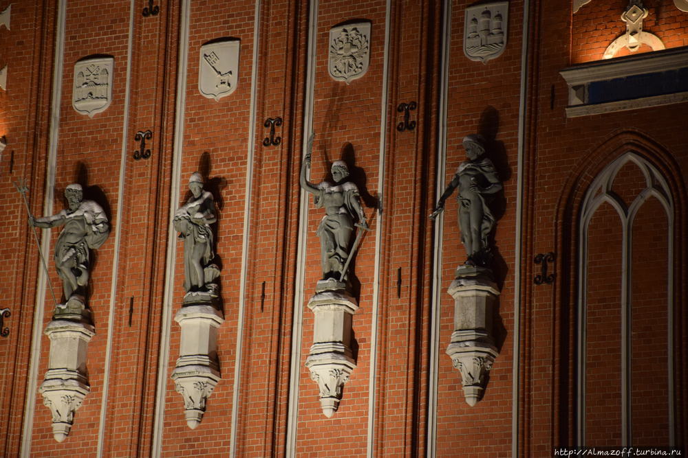 Ночная Рига зимой Рига, Латвия