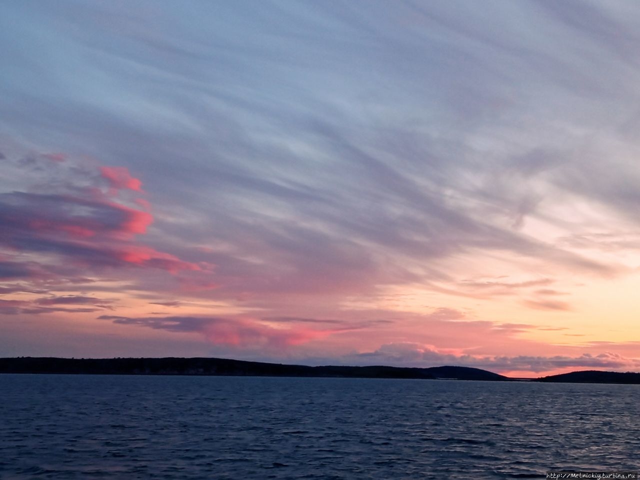 Закат на Белом море Рабочеостровск, Россия