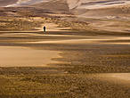 Чёрная точка на фото — мой случайный попутчик, парень с рюкзаком. Изображает мужчину в песках. Кстати, именно дюны Тоттори являются предпологаемым местом действия известного романа Кобо Абэ.