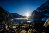 Идеальное утро, чтобы начать восхождение. ледник Арбуз.