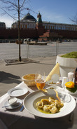 Вид на Красную площадь от столика в Боско Баре