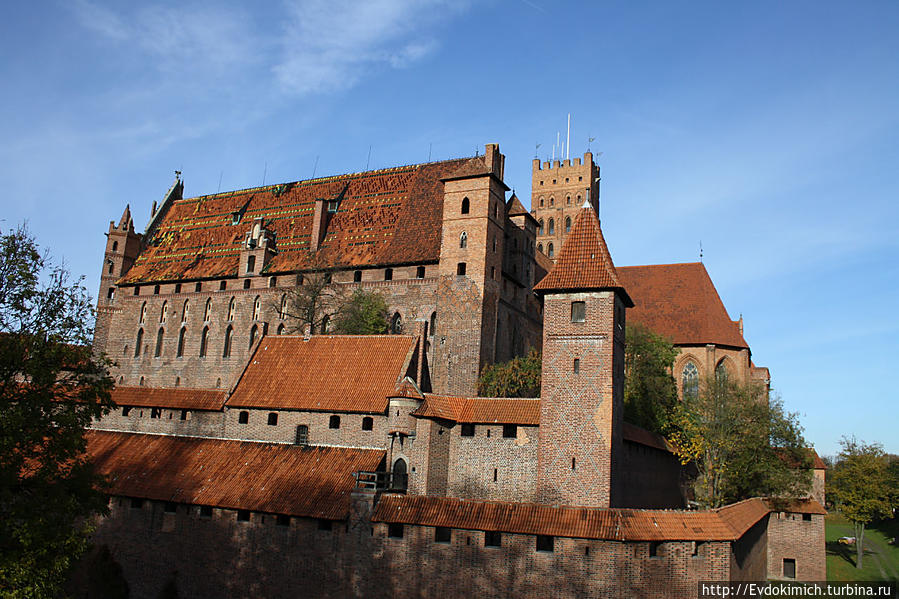 Строительство замка в Мальборке продолжалось с конца XIII в. до середины XV века. Мальборк, Польша