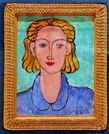 Молодая женщина в синей блузе (портрет Л.Н. Делекторской) 1939 год. Музей Эрмитаж, Главный штаб (фото из личного архива)