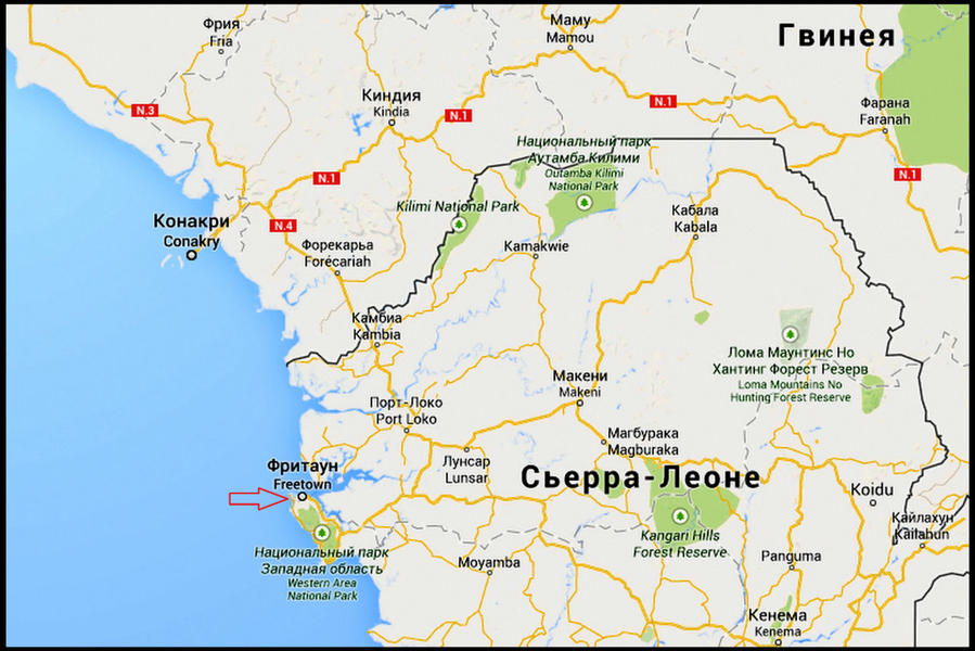 Гвинея конакри карта