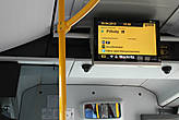 В автобусе электронное табло остановок, которое вам позволит уверенно себя чувствовать во время поездки...