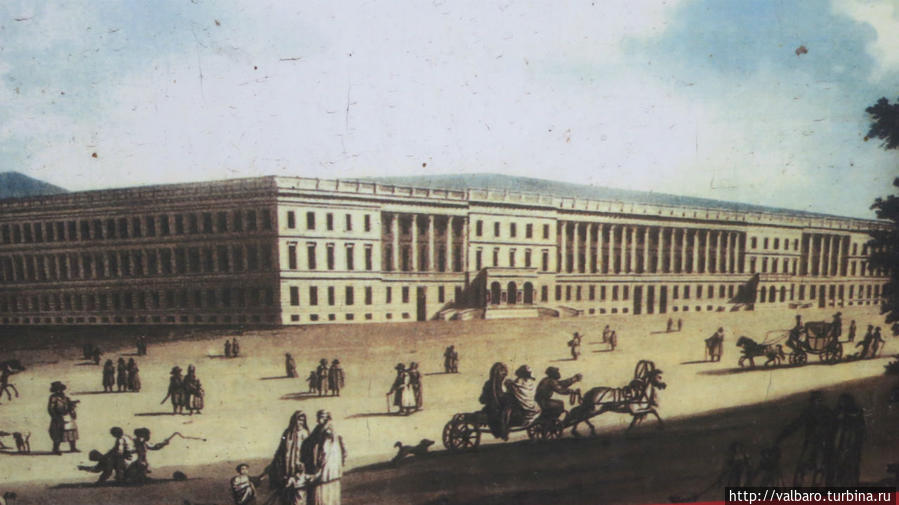 Екатерининский дворец на старинной гравюре Москва, Россия