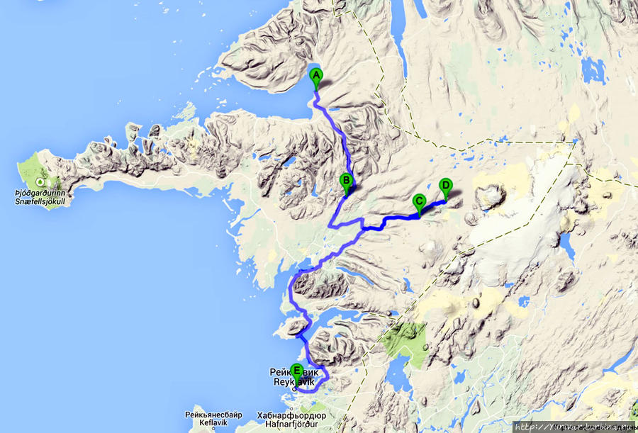План 10-го дня путешествия вокруг Исландии Рейкьявик, Исландия