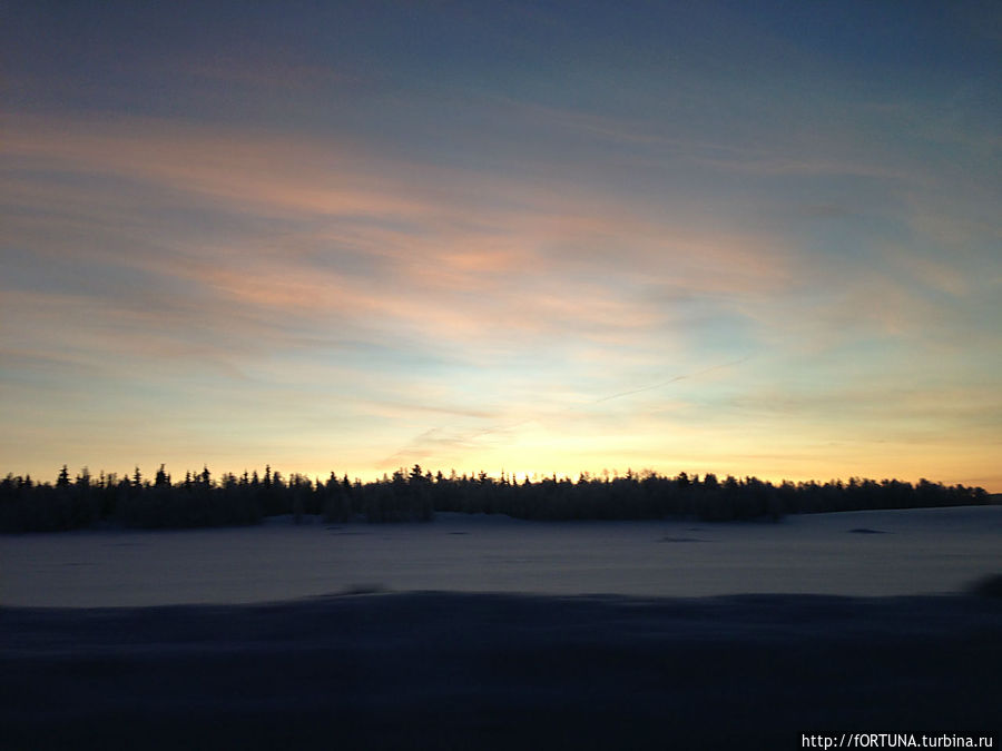 Рассвет в полярную ночь Мурманская область, Россия