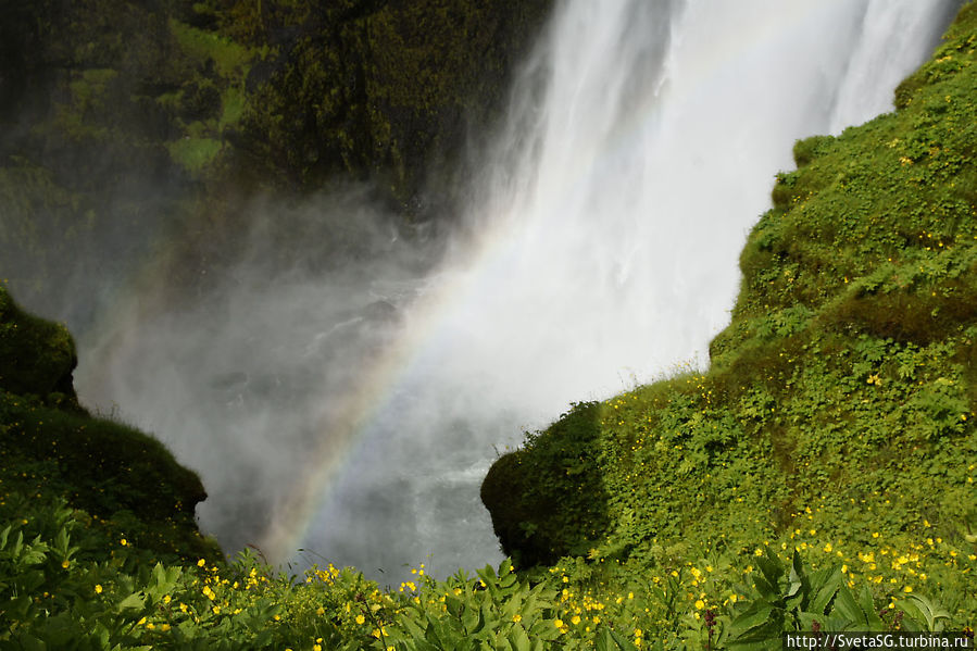 Водопад Skógafoss (Скоугафосс) — хорош и снизу, и сверху Южная Исландия, Исландия