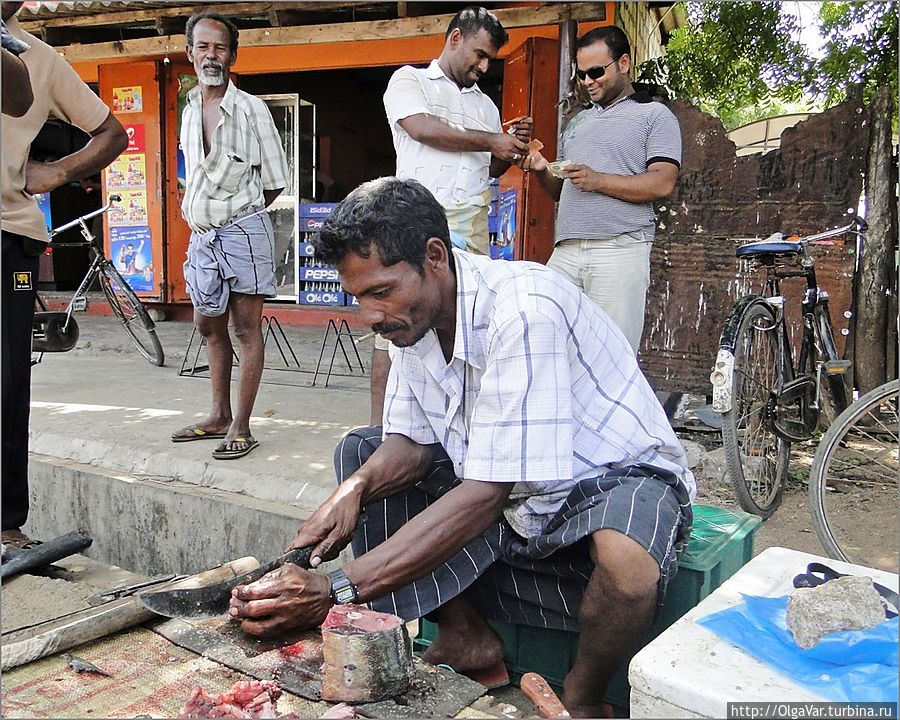 Самое распространенное в Тринкомали мужское занятие, не считая рыбацкого, — торговля, будь то на рынке или просто на мостовой улицы. Тринкомали, Шри-Ланка