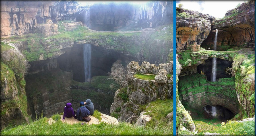 Пропасть трех мостов Баатара ущелье и водопад, Ливан