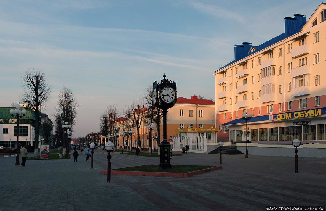 Пешеходная улица Притыцкого в центре городе, названная в честь борца за объединение страны Сергея Притыцкого Молодечно, Беларусь