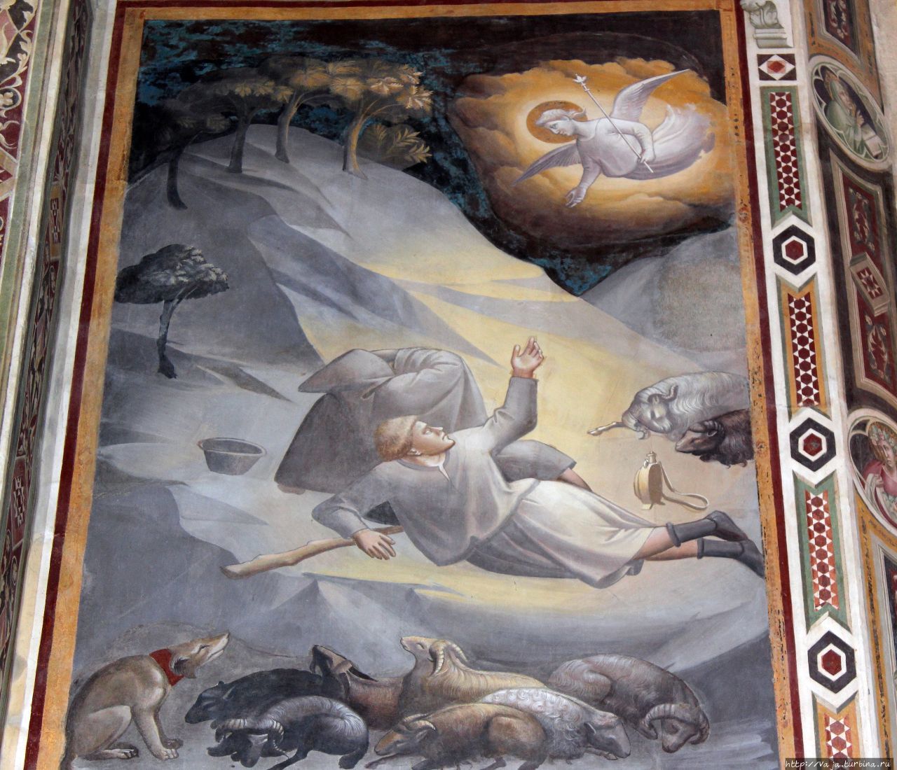 Явление ангела пастухам. Автор Гаддео Тадди Флоренция, Италия