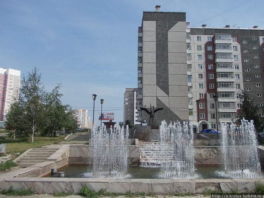 много фонтанов в городе Красноярск, Россия