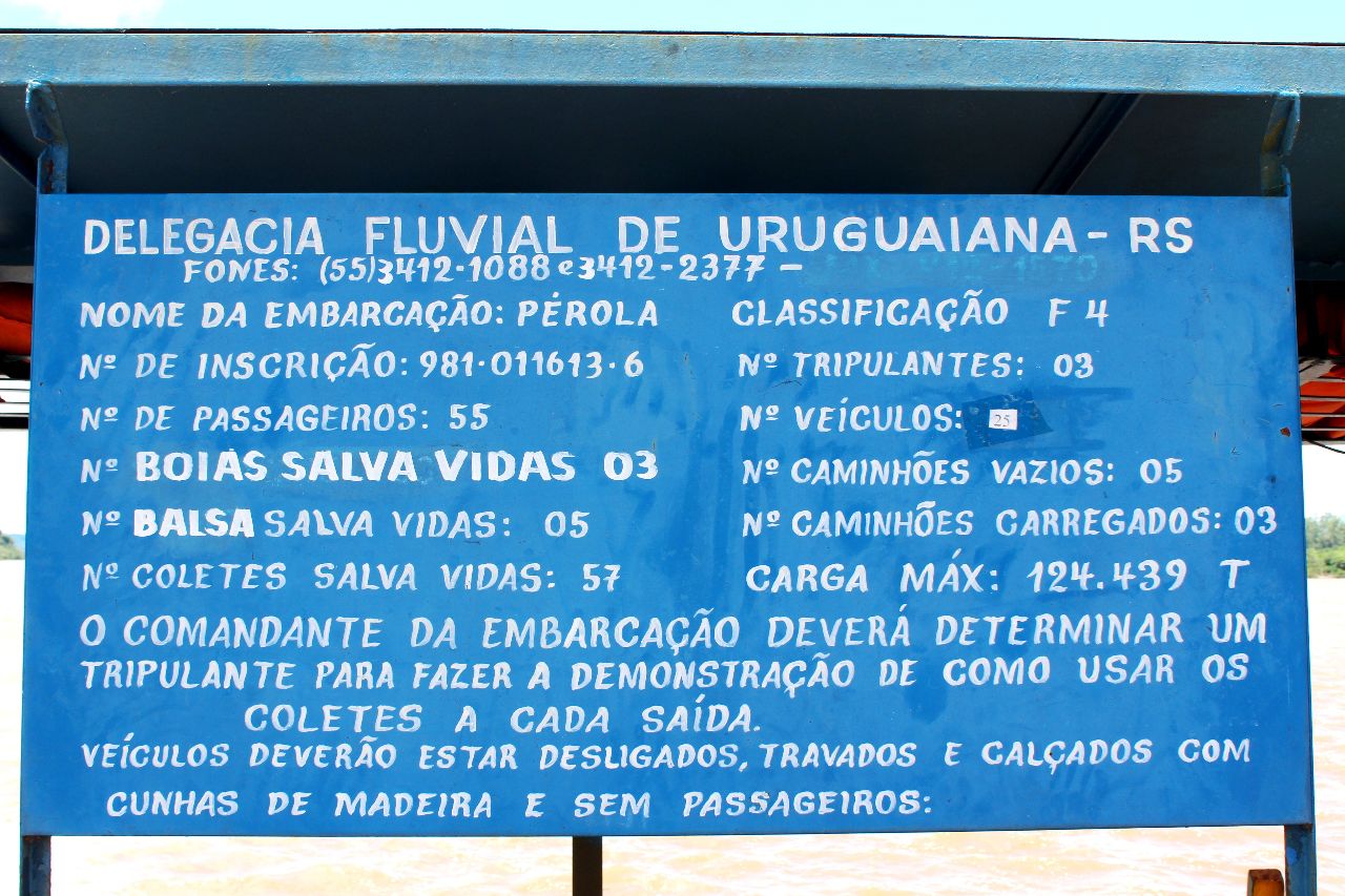 Погранпереход в Аргентину на пароме через реку Уругвай Порту-Мауа, Бразилия