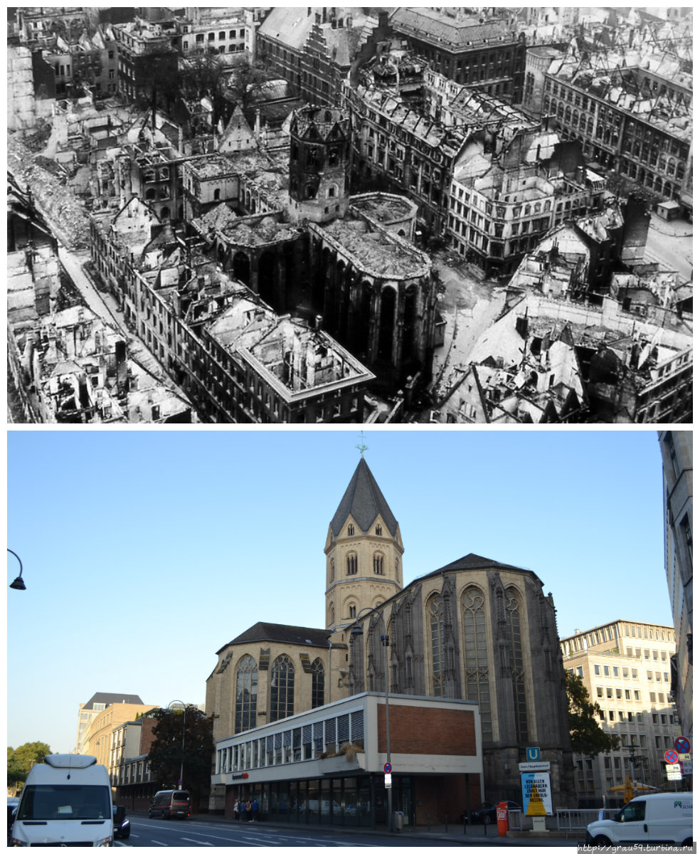 Кёльнский собор и бомбёжки Кёльна во Второй Мировой войне Кёльн, Германия