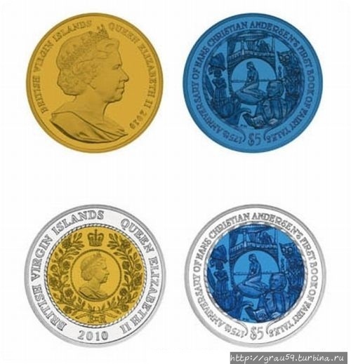 Удивительно красивые монеты из цветного титана. Часть 1 Британские Виргинские острова
