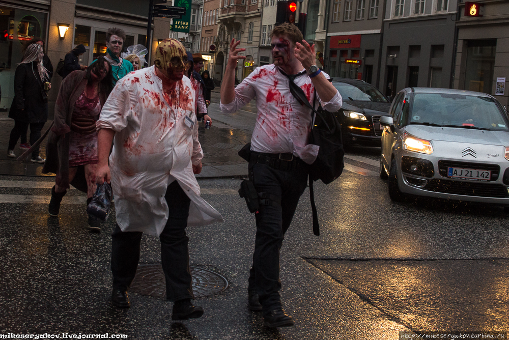 Ползущие зомби Копенгагена Копенгаген, Дания